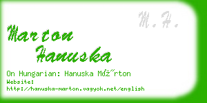 marton hanuska business card